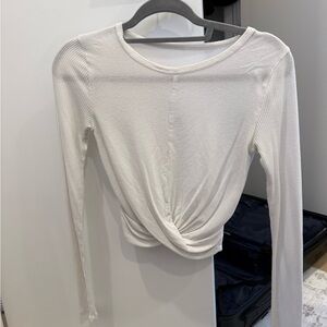 Alo White Twist-Front Top
